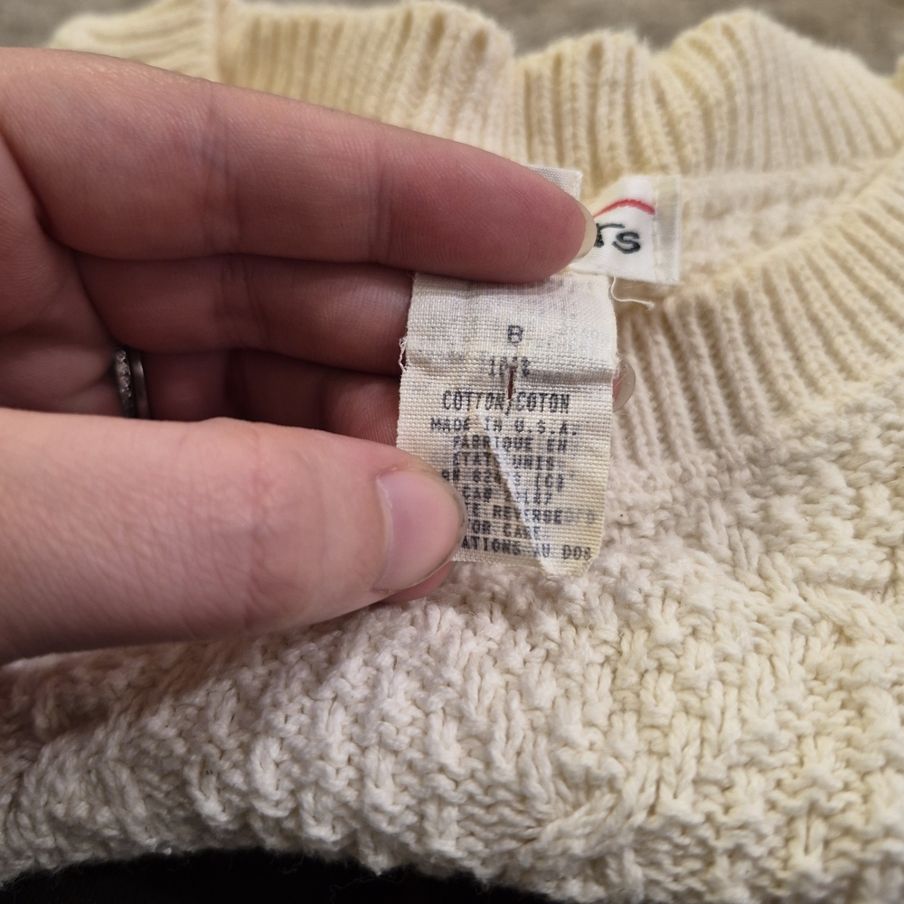 Vintage Cream Textured Sweater By Talbots Size XL - Picture 3 of 5